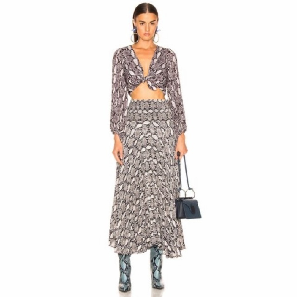 NWT A.L.C. for FWRD Tie Crop Top in Snake - Picture 3 of 9